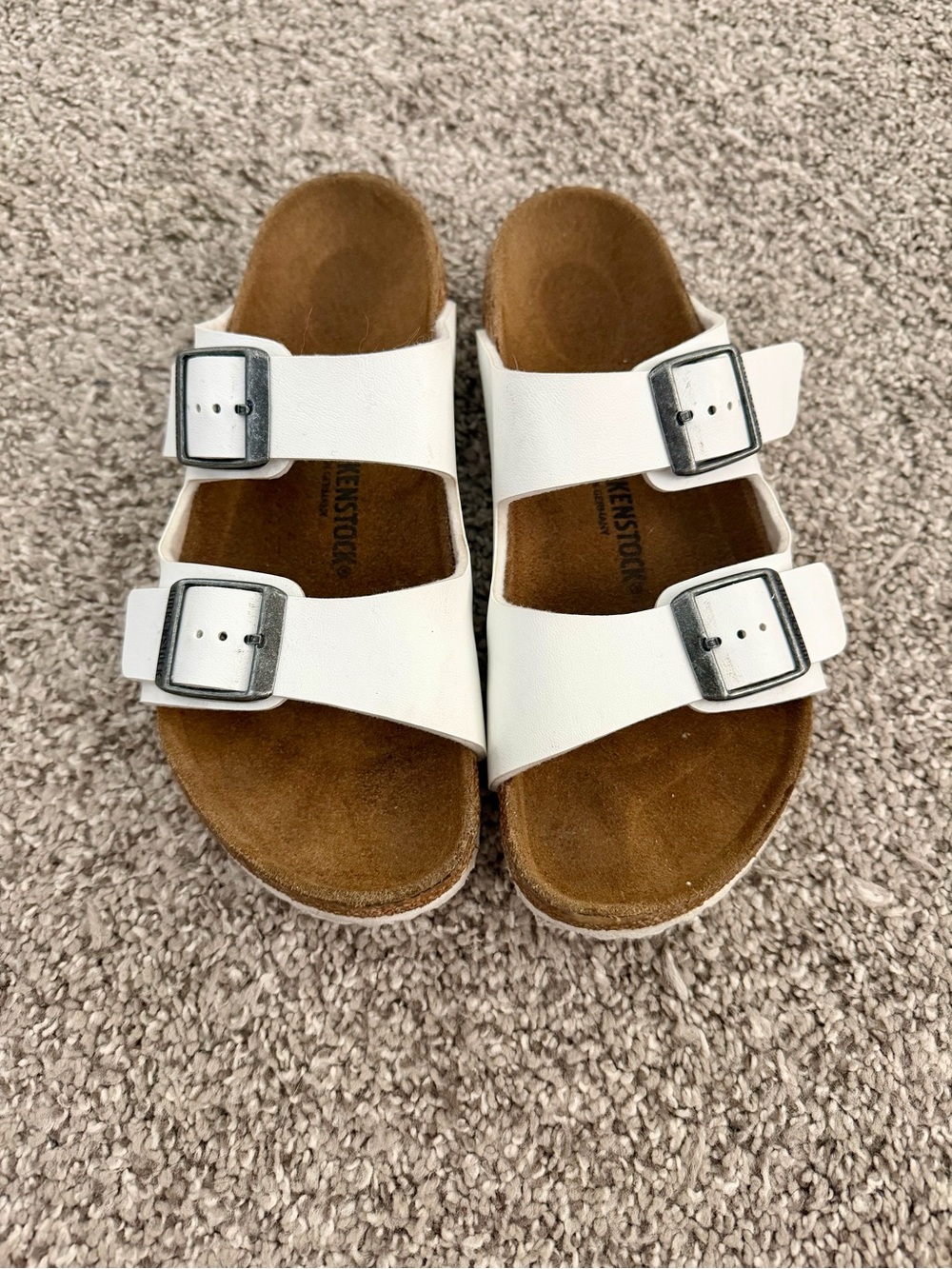 Birkenstock White Two-Buckle Kids Sandals